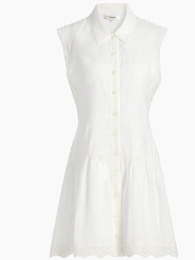 Frame Denim White Button-Up Shirt Dress
